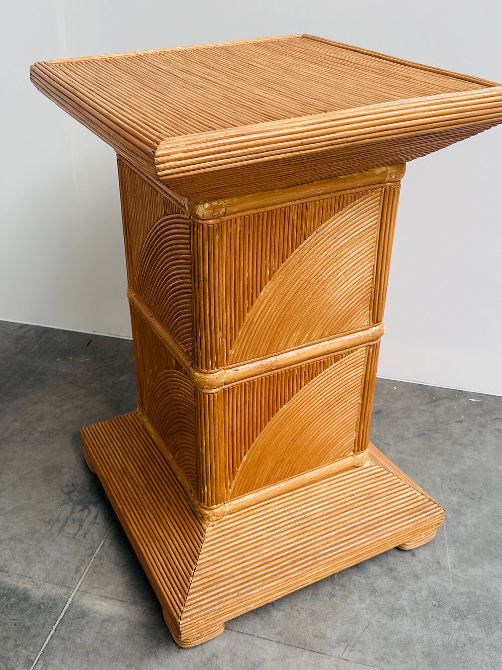 French split bamboo pedestal / plinth, 1970s