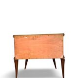 Tables de chevet plaquées en palissandre avec plateau en onyx vert