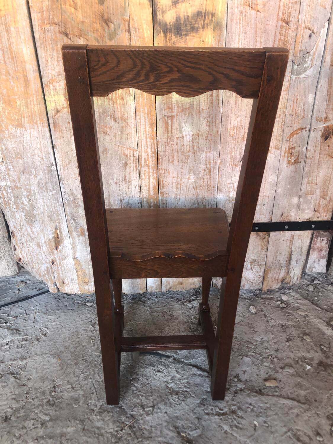 Old vintage raw wood lorraine chair