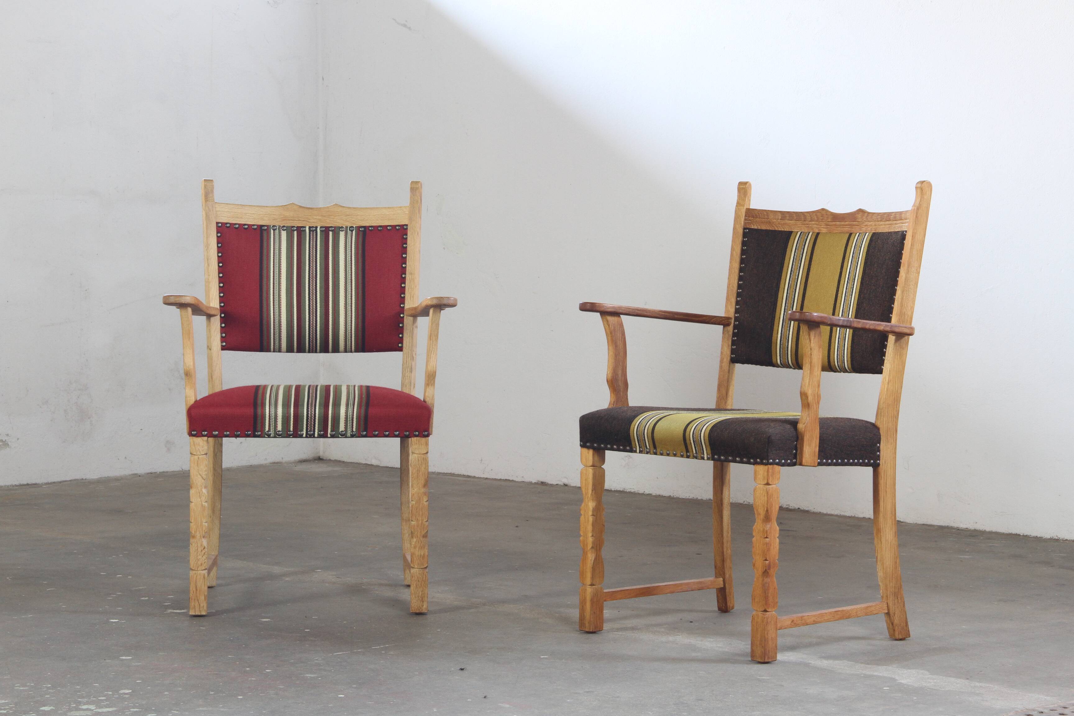 Vintage Pair of Danish Brutalist Armchairs, Henning Kjærnulf Style, 1960s