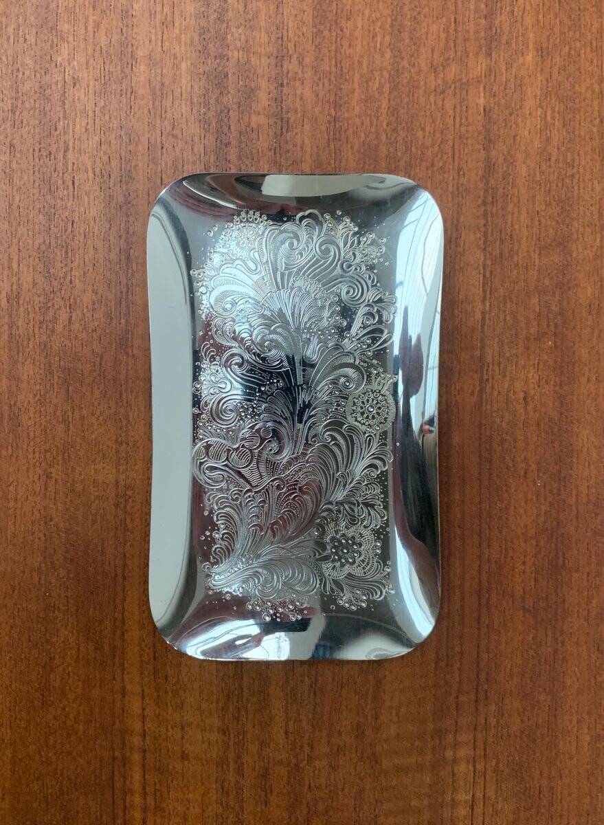 Vintage German floral metal plate by WMF