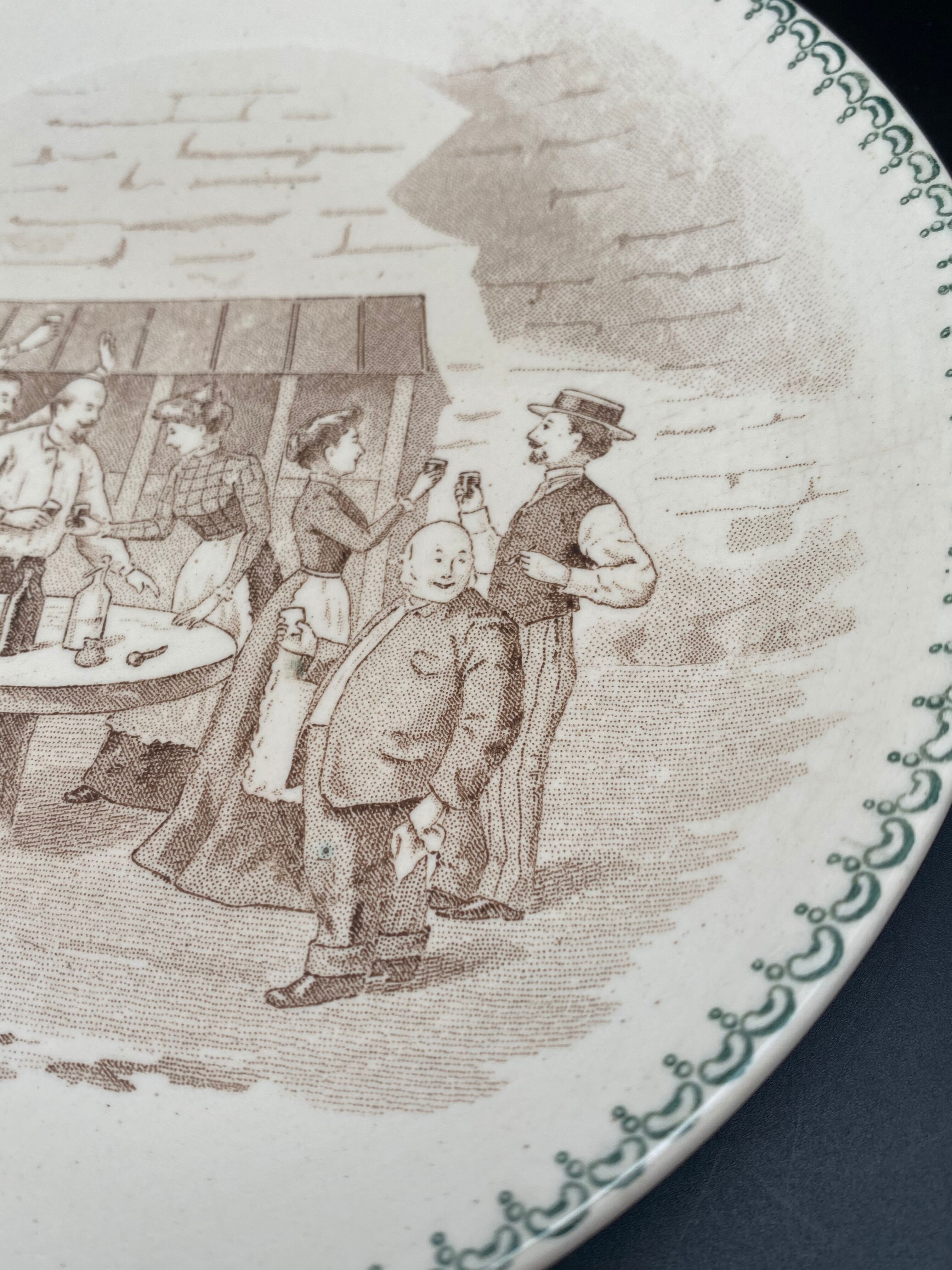 Talking dessert plates Sarreguemines Theme Petanque -MJDSL7