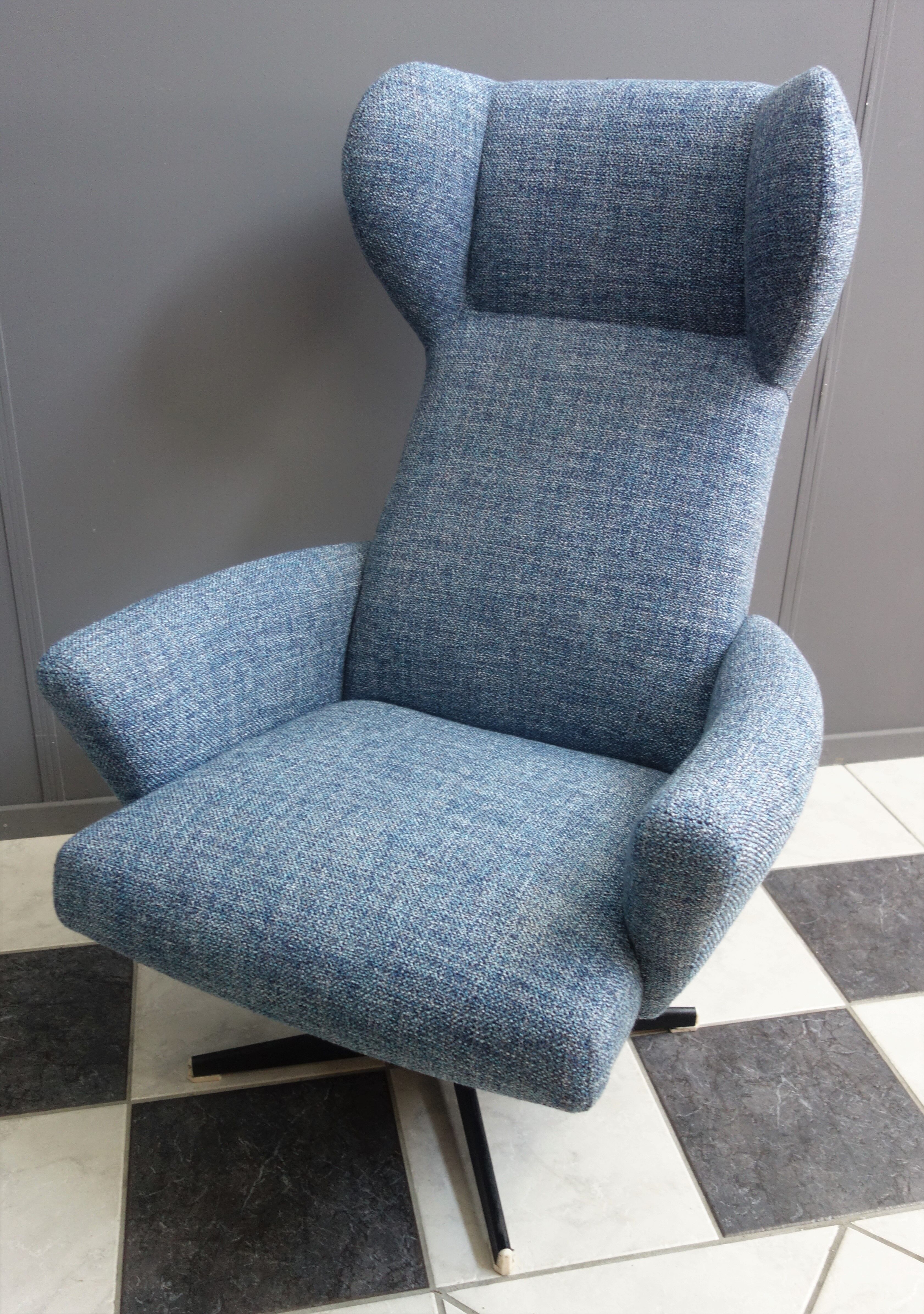 Blue Highback swivel chair 1960s