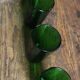 Un lot de 4 grands verres Vereco vert vintage