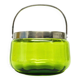 Sugar bowl, Art Nouveau, green glass, silver-plated brass, Sweden, early 20th century