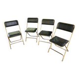 4 black Lafuma folding chairs - Vintage