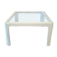 Coffee table in white lacquered wood with glass top, 1960s