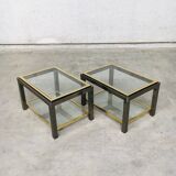 Hollywood Regency Two-Tier Sofa End Tables, 1970s, Set of 2