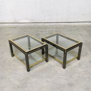 Hollywood Regency Two-Tier Sofa End Tables, 1970s, Set of 2