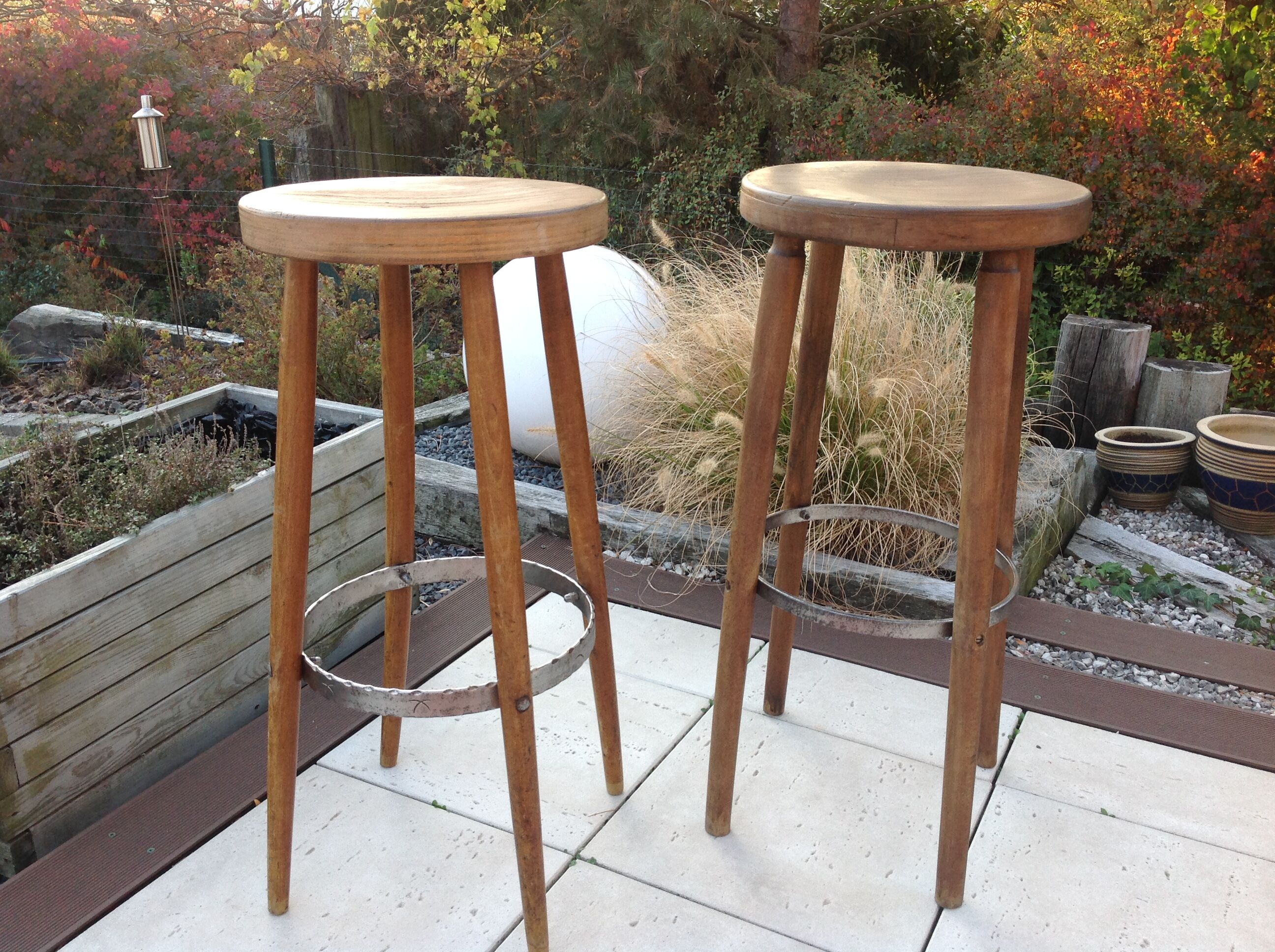 Pair of old stools  60/70