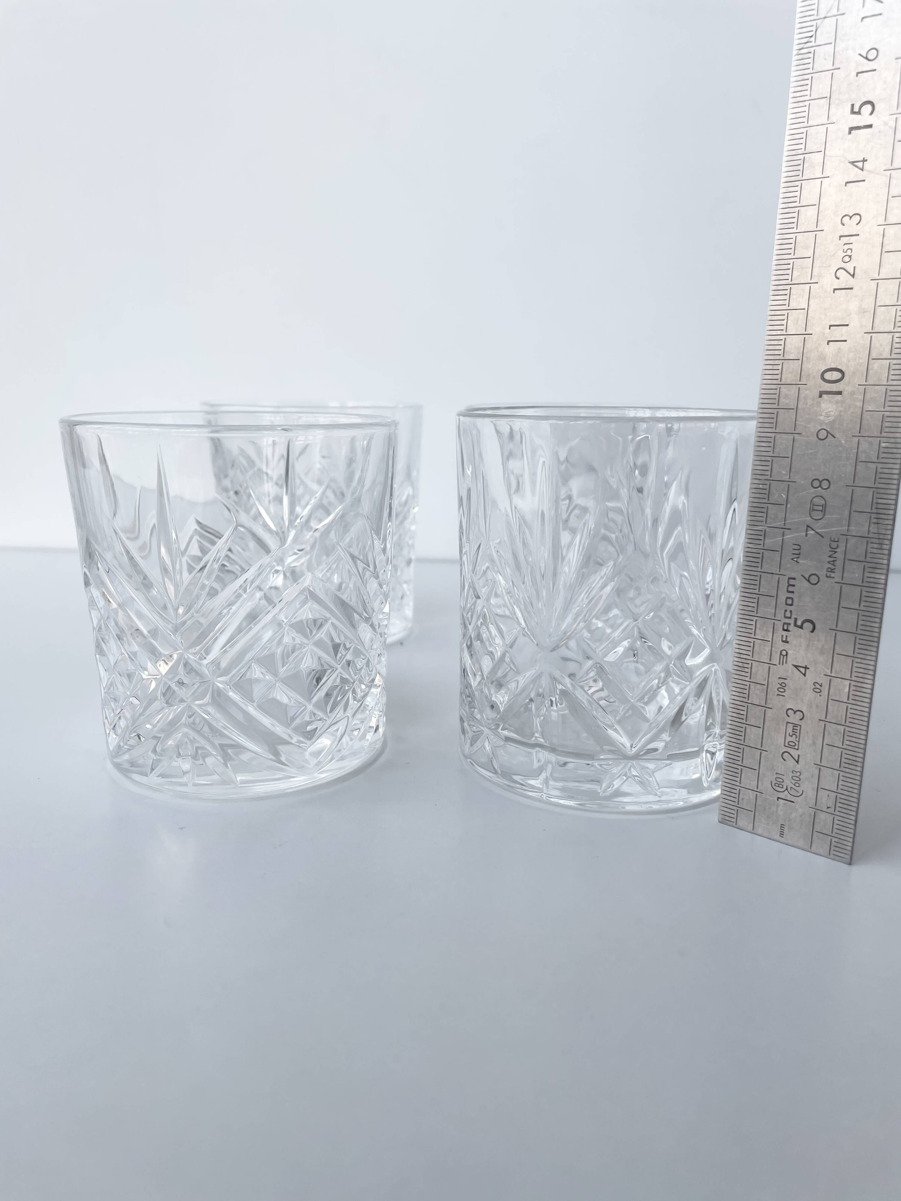 Ensemble de 4 verres à whisky cocktails Hollywood Regency