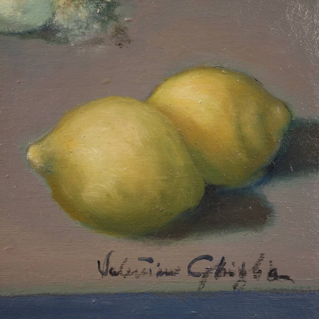 Italian painting Still life signed by Valentino Ghiglia