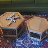 70's bamboo coffee tables