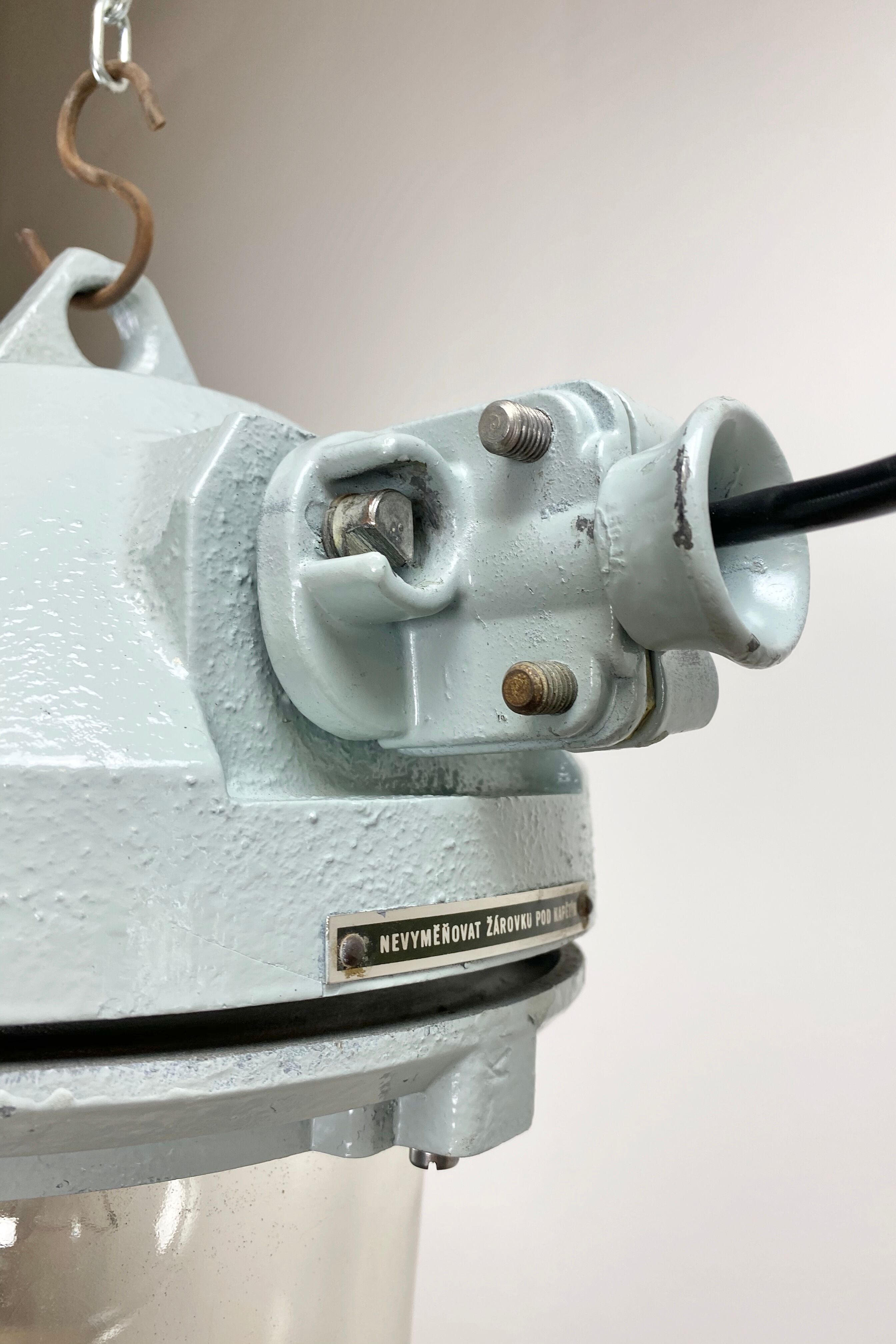 Grey industrial explosion proof lamp, 1970s