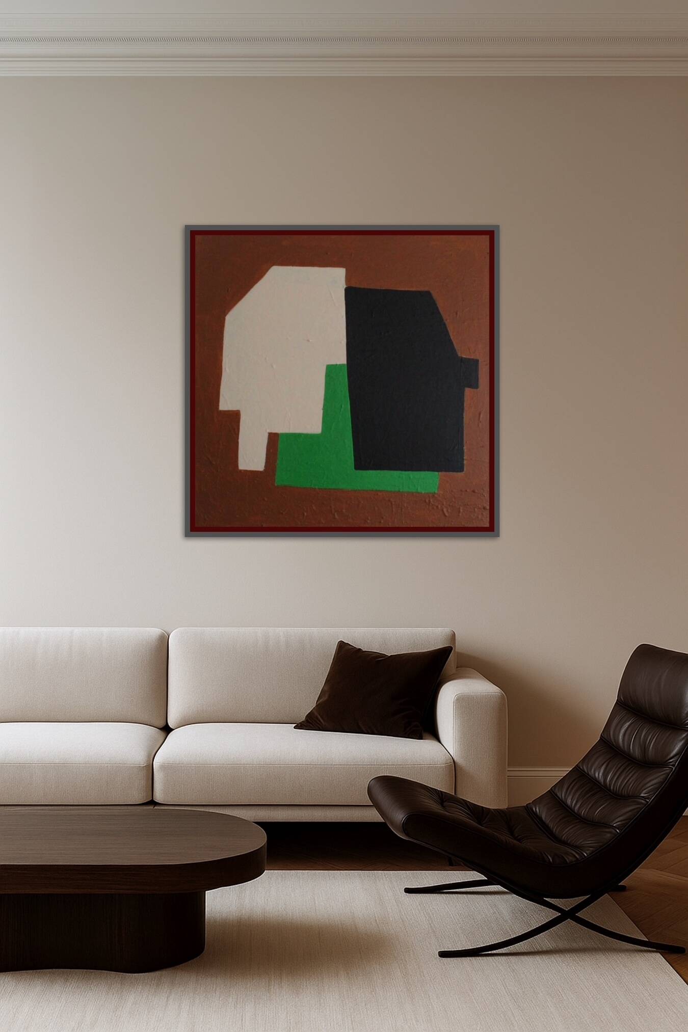 Art abstrait minimaliste pour salon moderne signé Bodasca