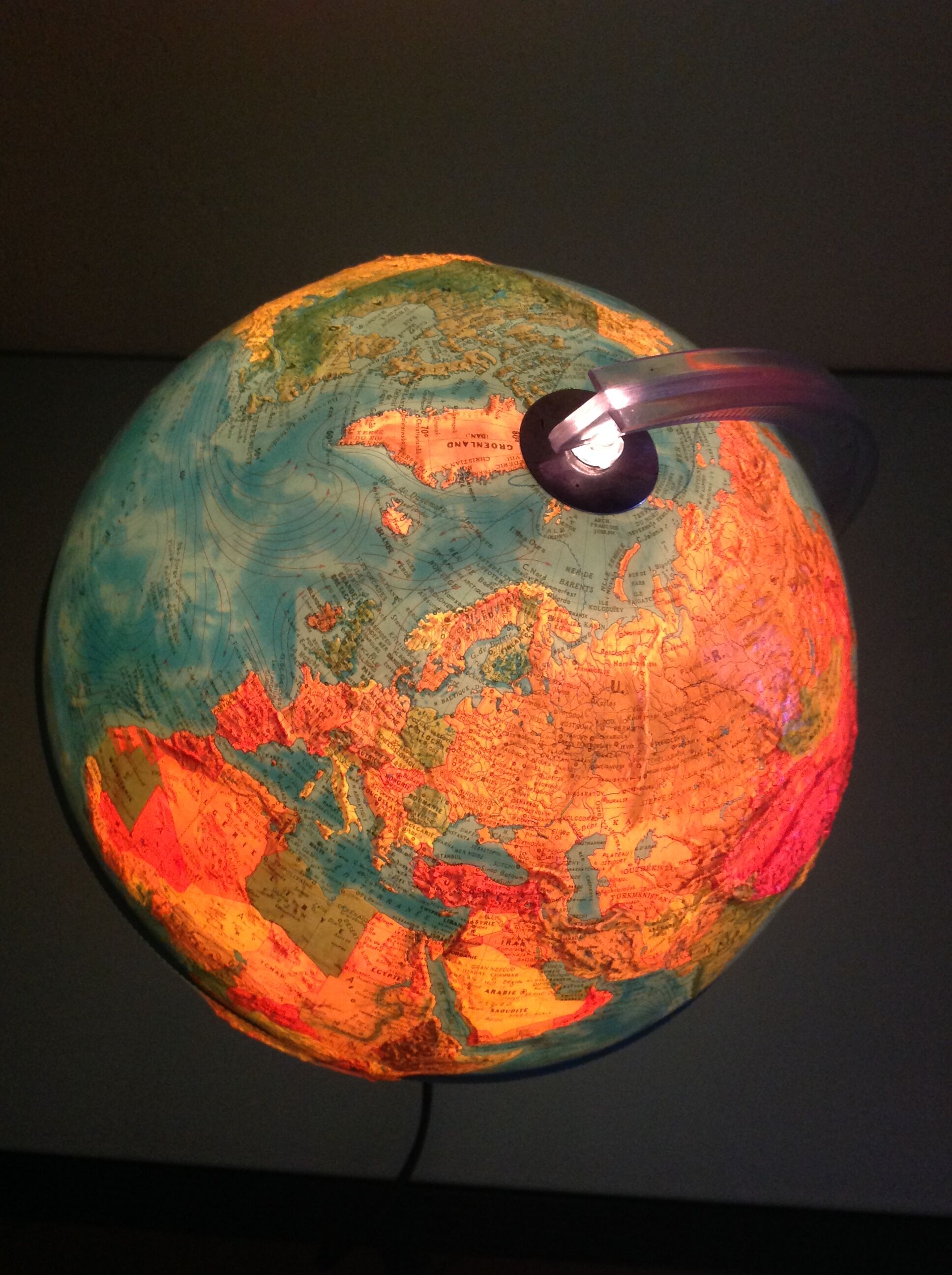 Globe in bright relief Rico Italy vintage 60s-70s