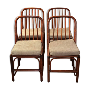 4 chaises bambou, 1960