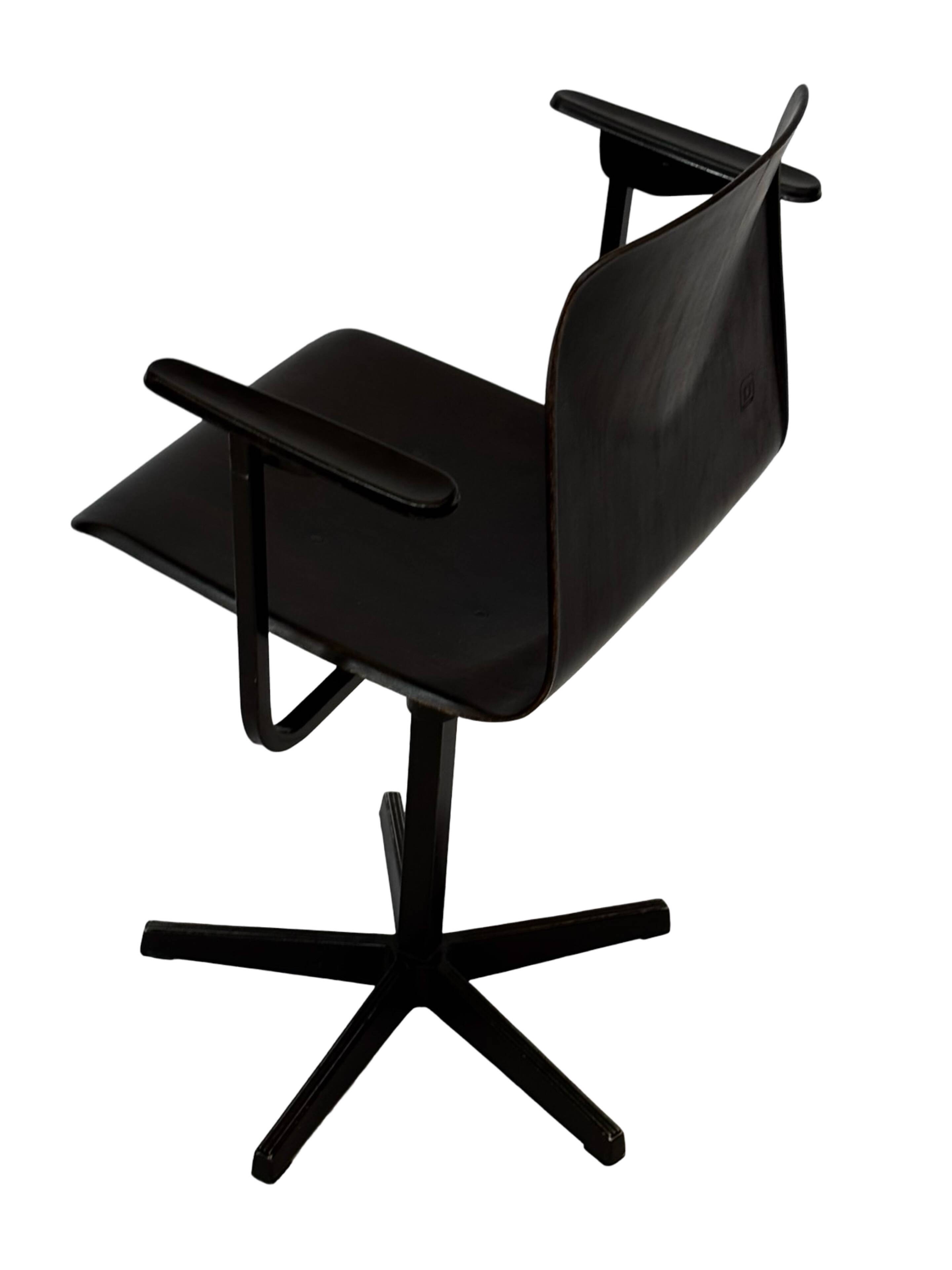 Vintage Galvanitas Pagholz school chair work with armrests dutch design