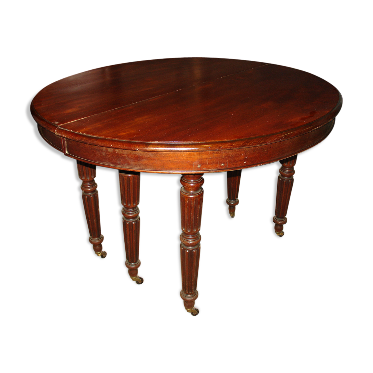 Table 6 pieds à bandeau époque Louis Philippe en acajou de cuba