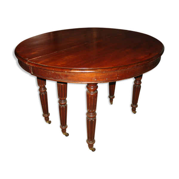 Table 6 pieds à bandeau époque Louis Philippe en acajou de cuba — Beyit