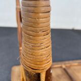 Rattan table vintage compass feet