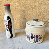 Pot ceramic bomb box Sarreguemines model Ribeauville vintage 60/70s