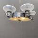 Art Deco Chrome Chandelier with Glass Bowl Shades