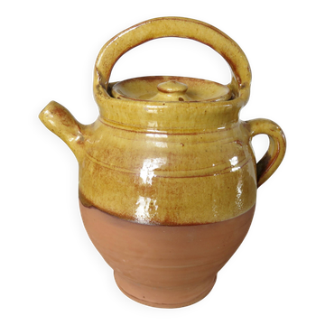 Glazed yellow terracotta jug, south-west of France.