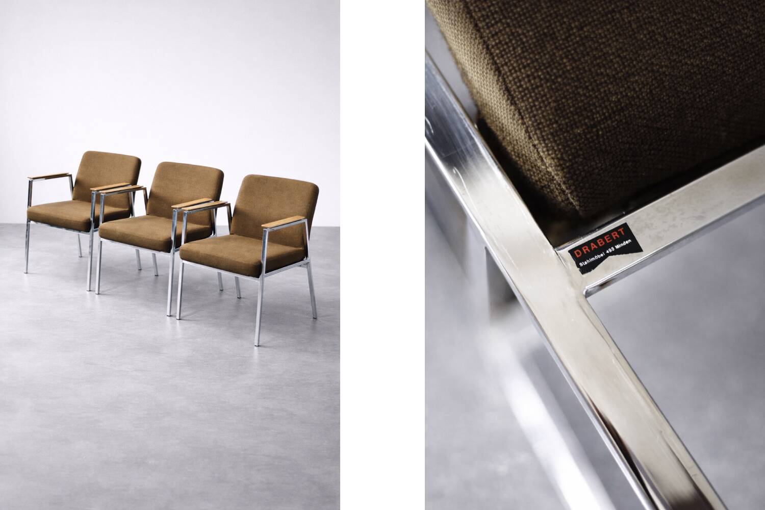 Vintage Mid-Century Modern German Brown Conference Chair from Drabert, 1970