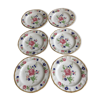 6 porcelain dessert plates stamped Ceramica Italy Castellania