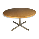 Table en chrome et chêne blond des années 60