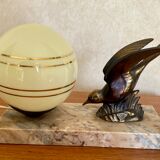 Vintage bird art deco lamp