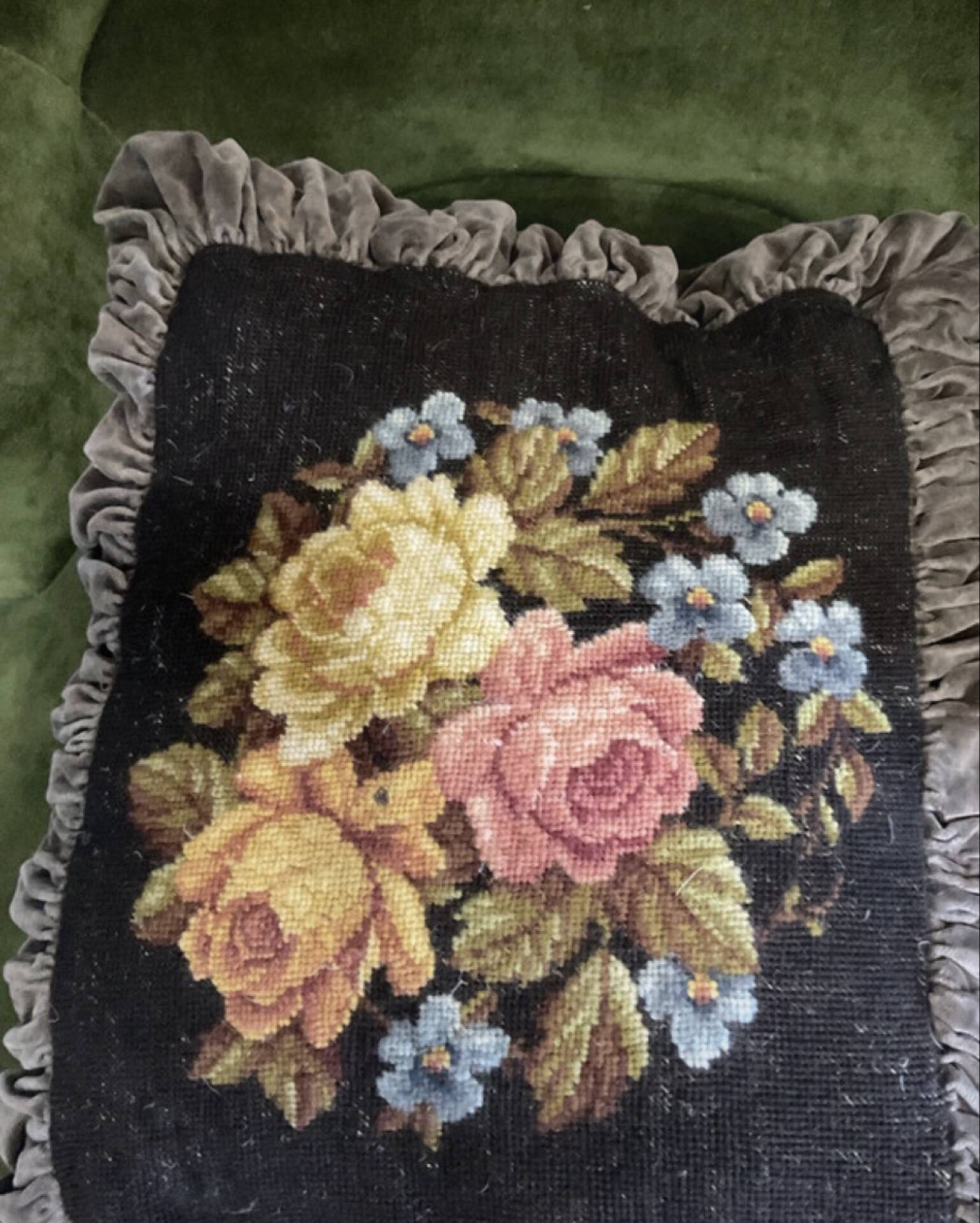 Vintage velvet cushion