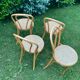 Set of 4 bistro chairs cannage honey color