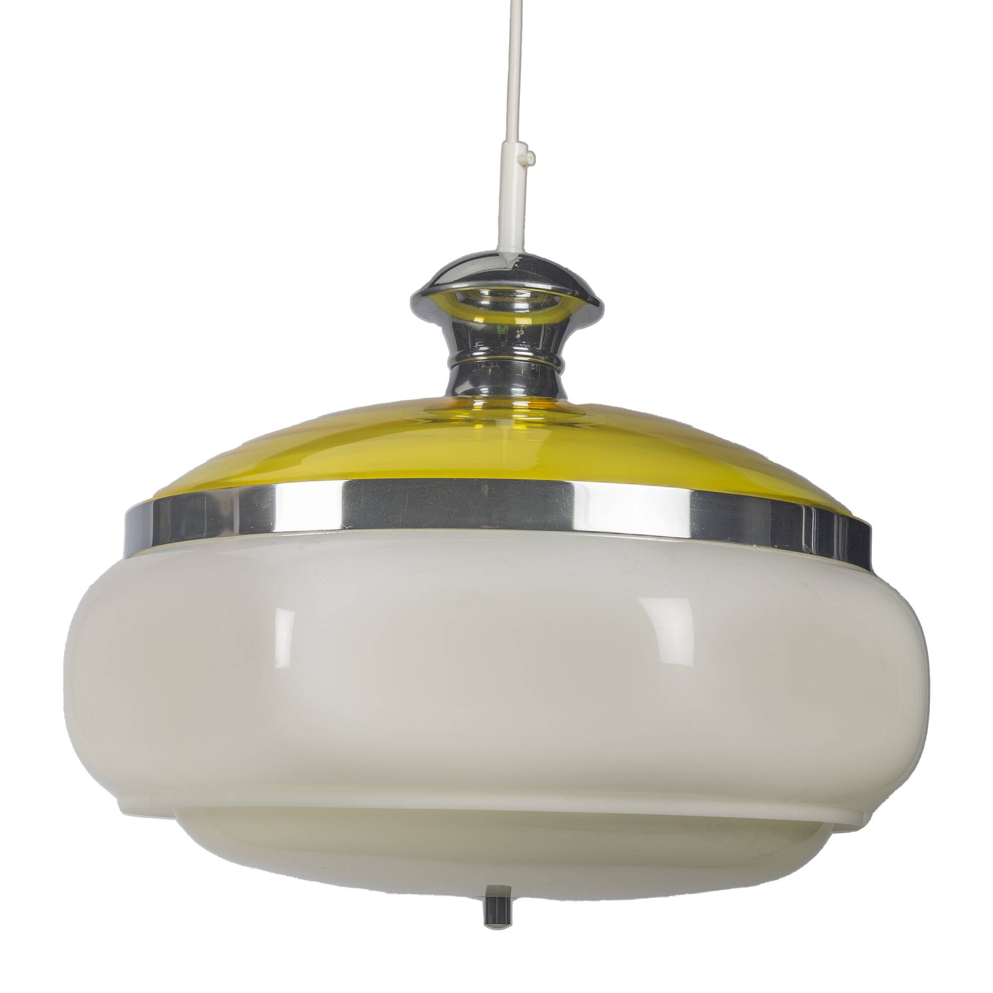 White and Yellow Space Age Pendant Lamp