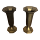Pair of old art deco vases in vintage brass
