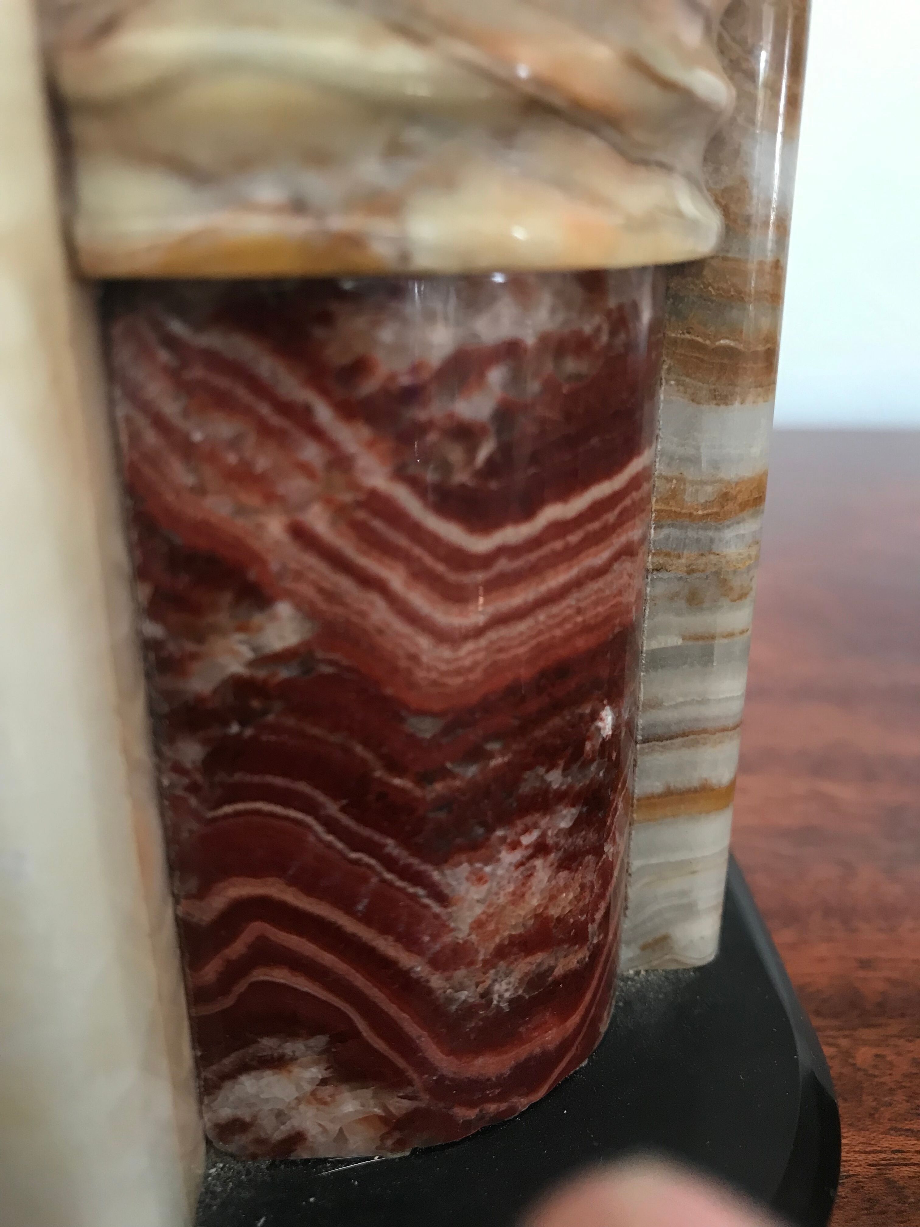 Pair of Art Deco marble book clamts