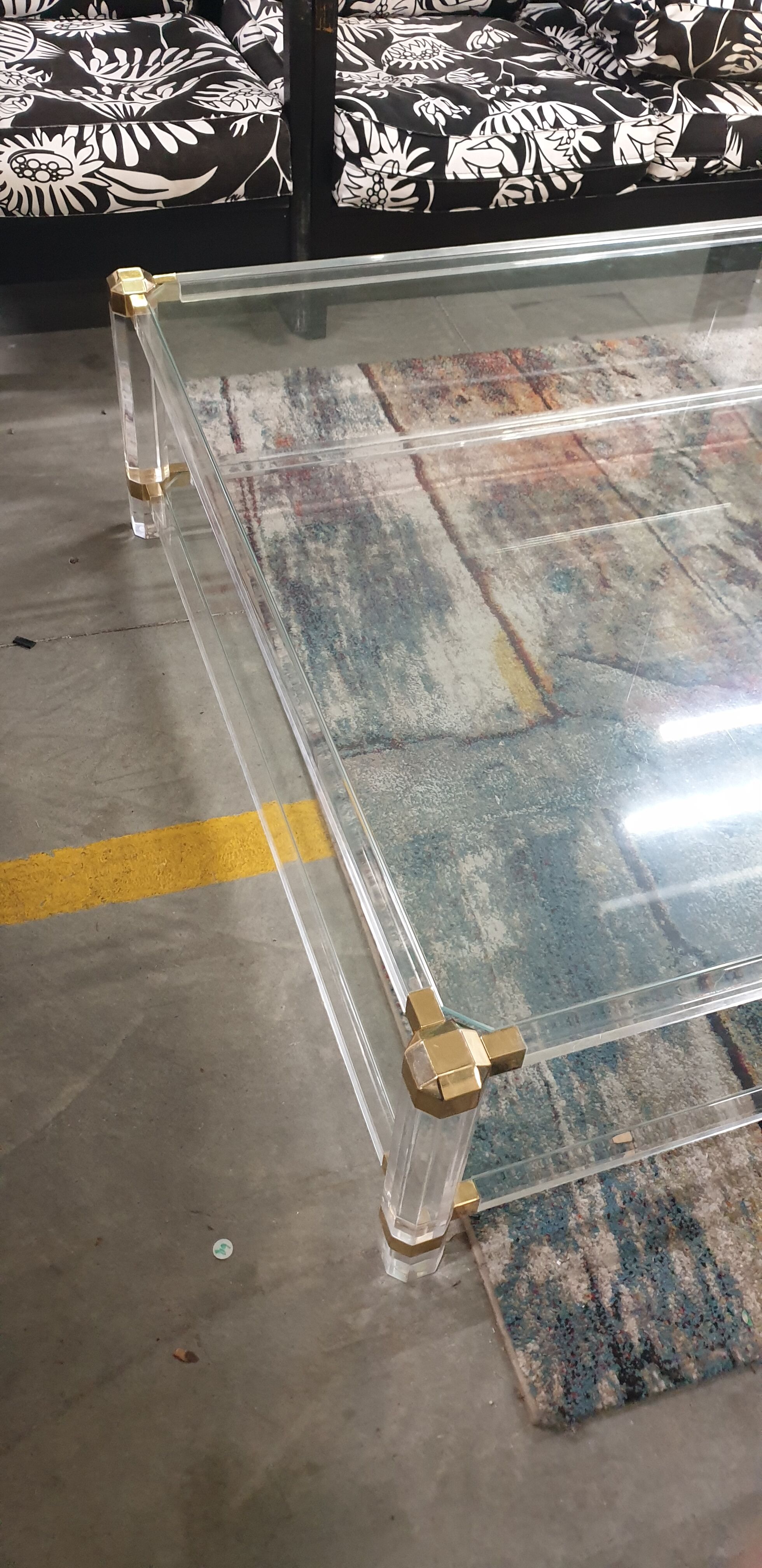 Rectangular glass coffee table, 1970/80