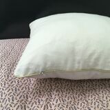 White cushion embroidered old linen