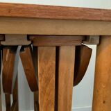 Scandinavian set by Poul Hundevad table and 4 folding teak stools