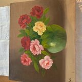 Table bouquet of roses by vintage Collet