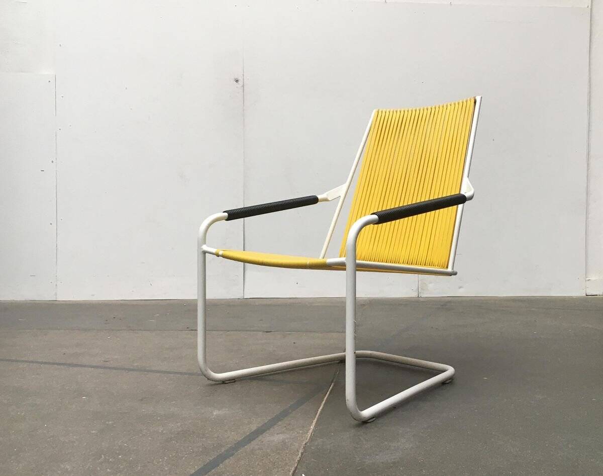 Mid-century Modern German Mauser stackable garden chairs, set of 3.