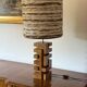 Hollywood regency wood table lamp, France 1970s