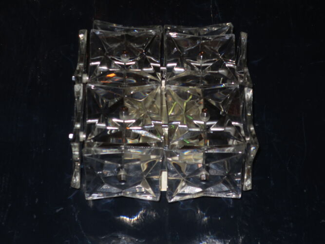 Ensemble de 3 plafonniers en verre coupé Kinkeldey années 1960