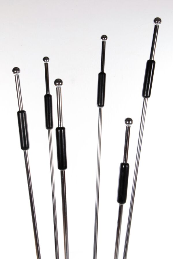 Porte-manteau en travertin chromé architectural italien années 1960