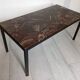 Table basse en pierre naturelle et résine, années 70