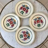 Set of 4 vintage flower dessert plates