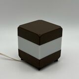 Side table lamp - space age night lamp - plastic cube nostalgic decor