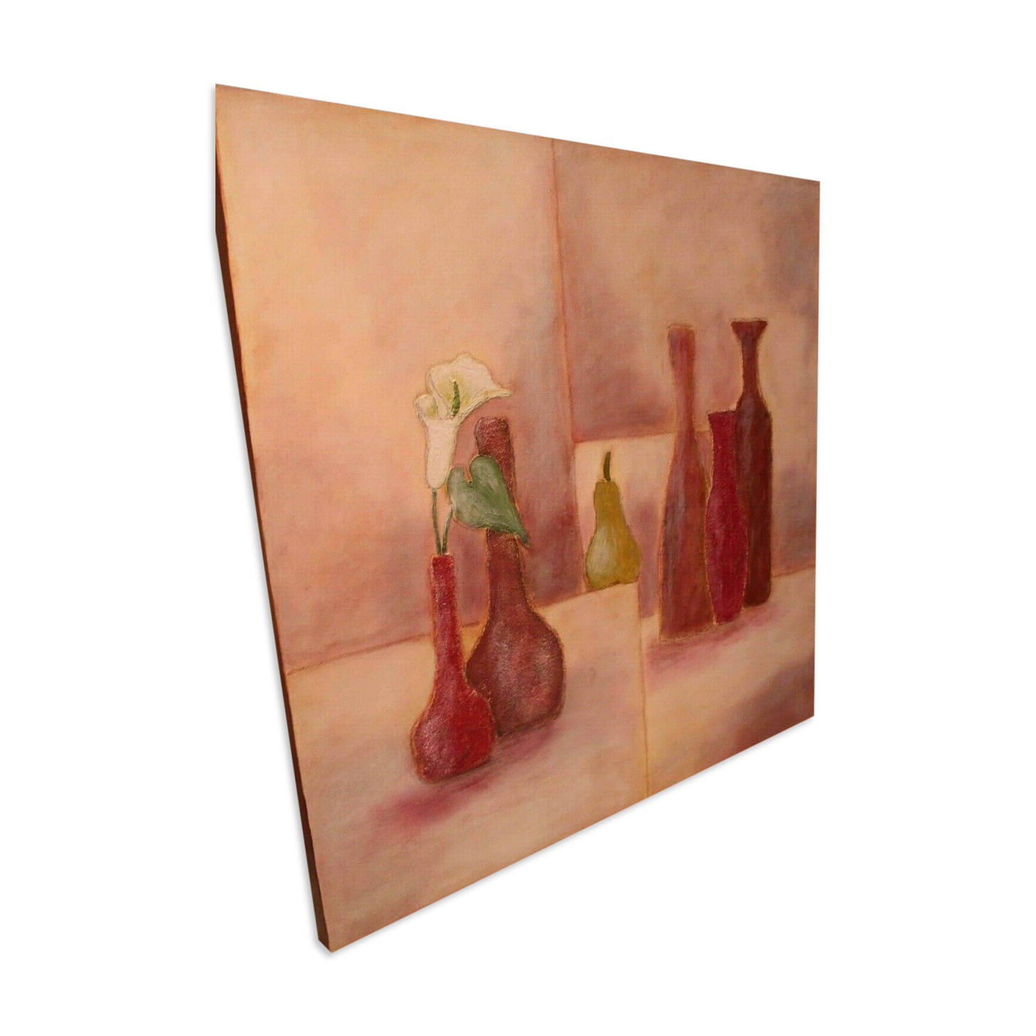 Tableau huile sur toile art contemporain nature morte