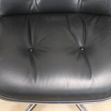 Fauteuil de bureau Charles Pollock édition Knoll en cuir, 1970